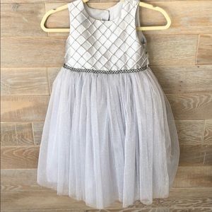 Girl silver party/ flower girl dress size 6X